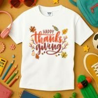 Happy Thanksgiving For Family Holiday Kids T-Shirt thumb 3