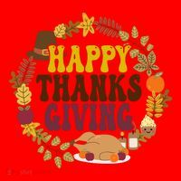 Happy Thanksgiving Fall Holiday Santa Hat thumb 1