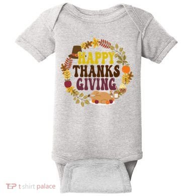 Happy Thanksgiving Fall Holiday Baby Bodysuit