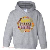 Happy Thanksgiving Fall Holiday Toddler Hoodie thumb 0