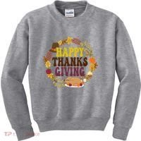Happy Thanksgiving Fall Holiday Kids Sweatshirt thumb 0
