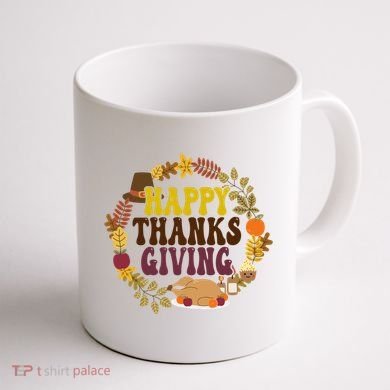 Happy Thanksgiving Fall Holiday Coffee Mug back