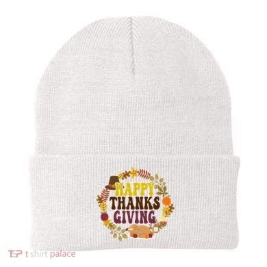 Happy Thanksgiving Fall Holiday Beanie
