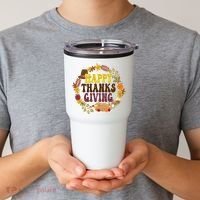 Happy Thanksgiving Fall Holiday Tumbler thumb 2