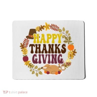 Happy Thanksgiving Fall Holiday Mousepad