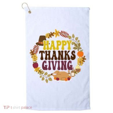Happy Thanksgiving Fall Holiday Golf Towel