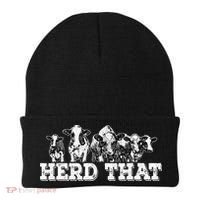 Herd That Funny Cow Lover Farmer Gift Beanie thumb 0