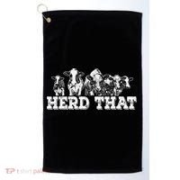 Herd That Funny Cow Lover Farmer Gift Golf Towel thumb 0