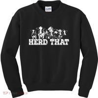 Herd That Funny Cow Lover Farmer Gift Kids Sweatshirt thumb 0