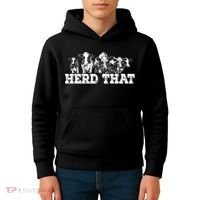 Herd That Funny Cow Lover Farmer Gift Kids Hoodie thumb 4