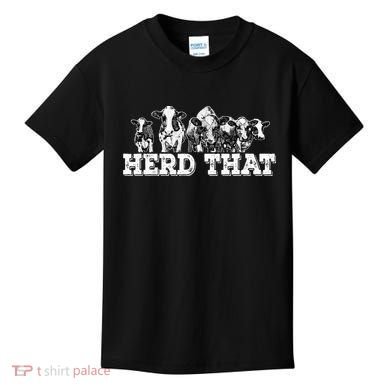 Herd That Funny Cow Lover Farmer Gift Kids T-Shirt