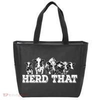 Herd That Funny Cow Lover Farmer Gift Tote Bag thumb 0