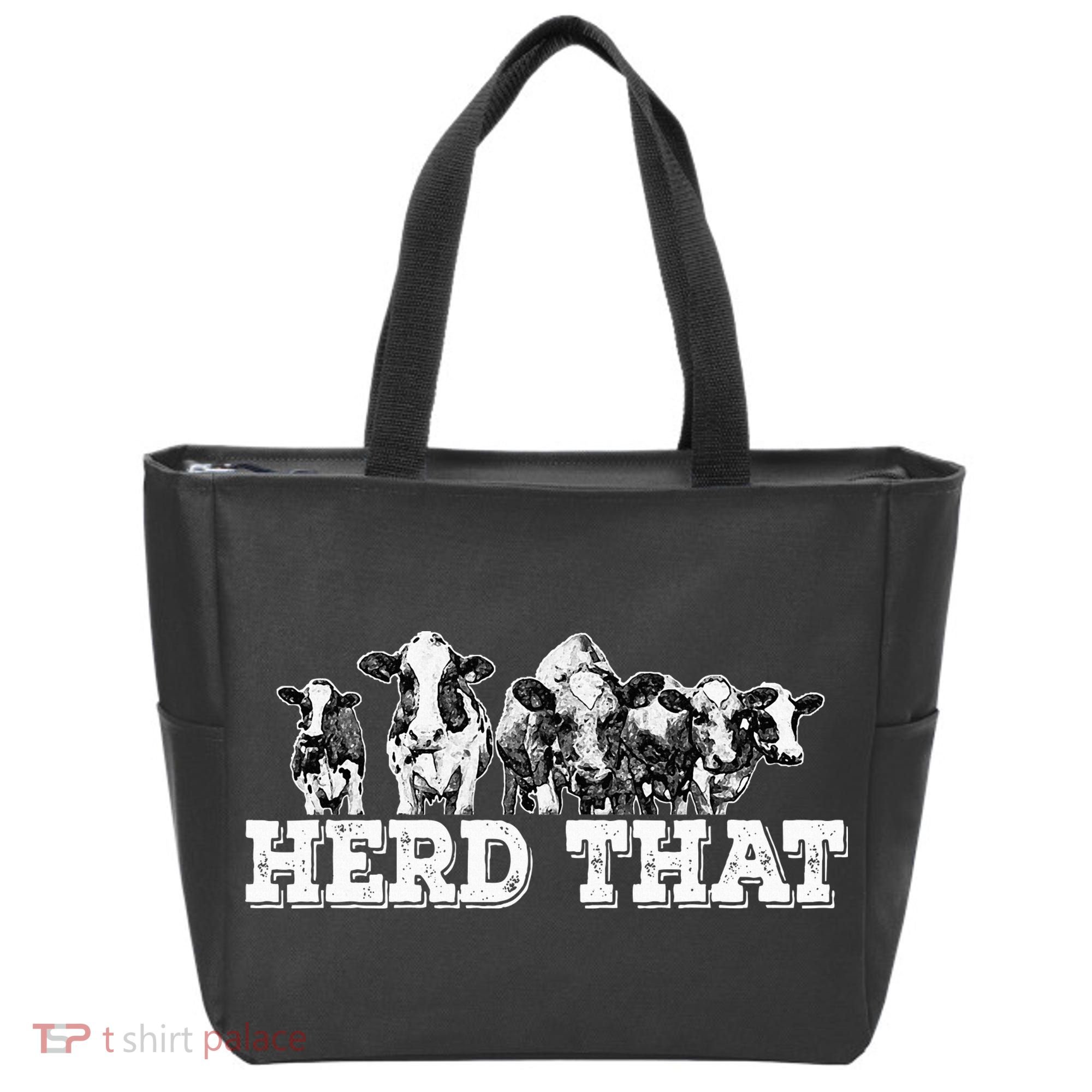 Herd That Funny Cow Lover Farmer Gift Tote Bag