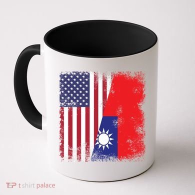 Half Taiwanese Flag Vintage Taiwan Usa Gift Great Gift Coffee Mug