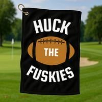 Huck the Fuskies Rivals Washington Oregon  Golf Towel thumb 1
