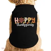 Happy Thanksgiving Fall Turkey Doggie Tank thumb 0