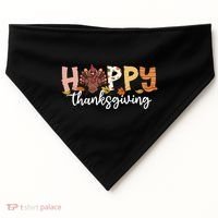 Happy Thanksgiving Fall Turkey USA-Made Doggie Bandana thumb 0
