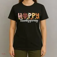 Happy Thanksgiving Fall Turkey T-Shirt thumb 4