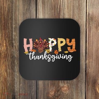 Happy Thanksgiving Fall Turkey Coaster
