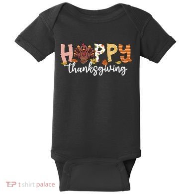 Happy Thanksgiving Fall Turkey Baby Bodysuit