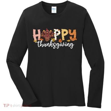 Happy Thanksgiving Fall Turkey Women's Long Sleeve Shirt