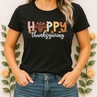Happy Thanksgiving Fall Turkey Women's T-Shirt thumb 2