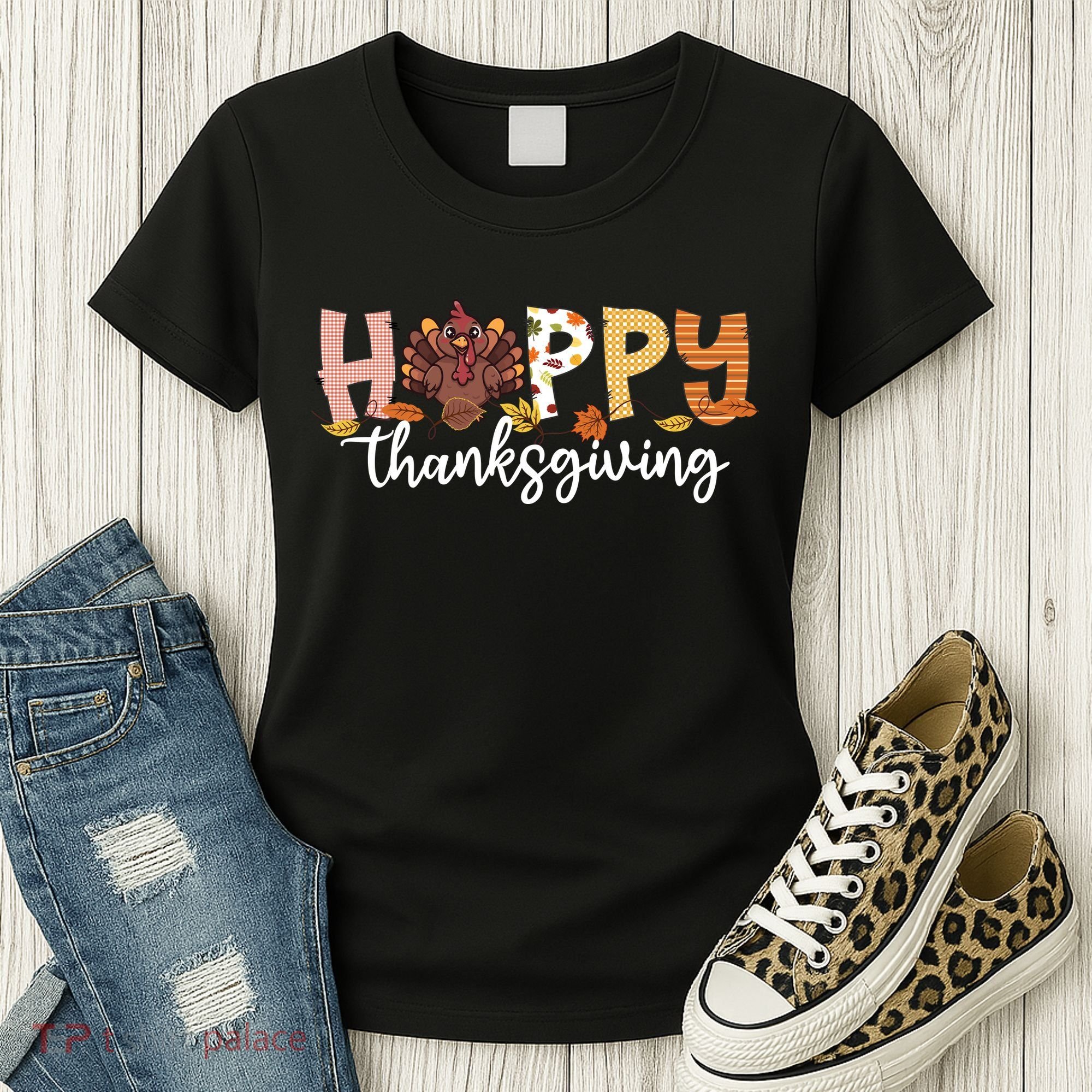 Happy Thanksgiving Fall Turkey Women's T-Shirt