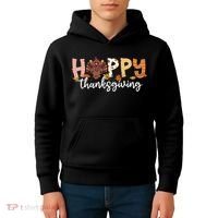 Happy Thanksgiving Fall Turkey Kids Hoodie thumb 4