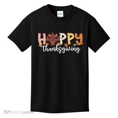 Happy Thanksgiving Fall Turkey Kids T-Shirt