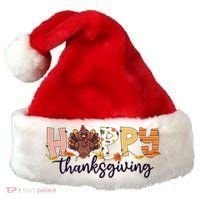 Happy Thanksgiving Fall Turkey Santa Hat thumb 0