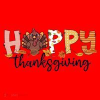Happy Thanksgiving Fall Turkey Santa Hat thumb 1