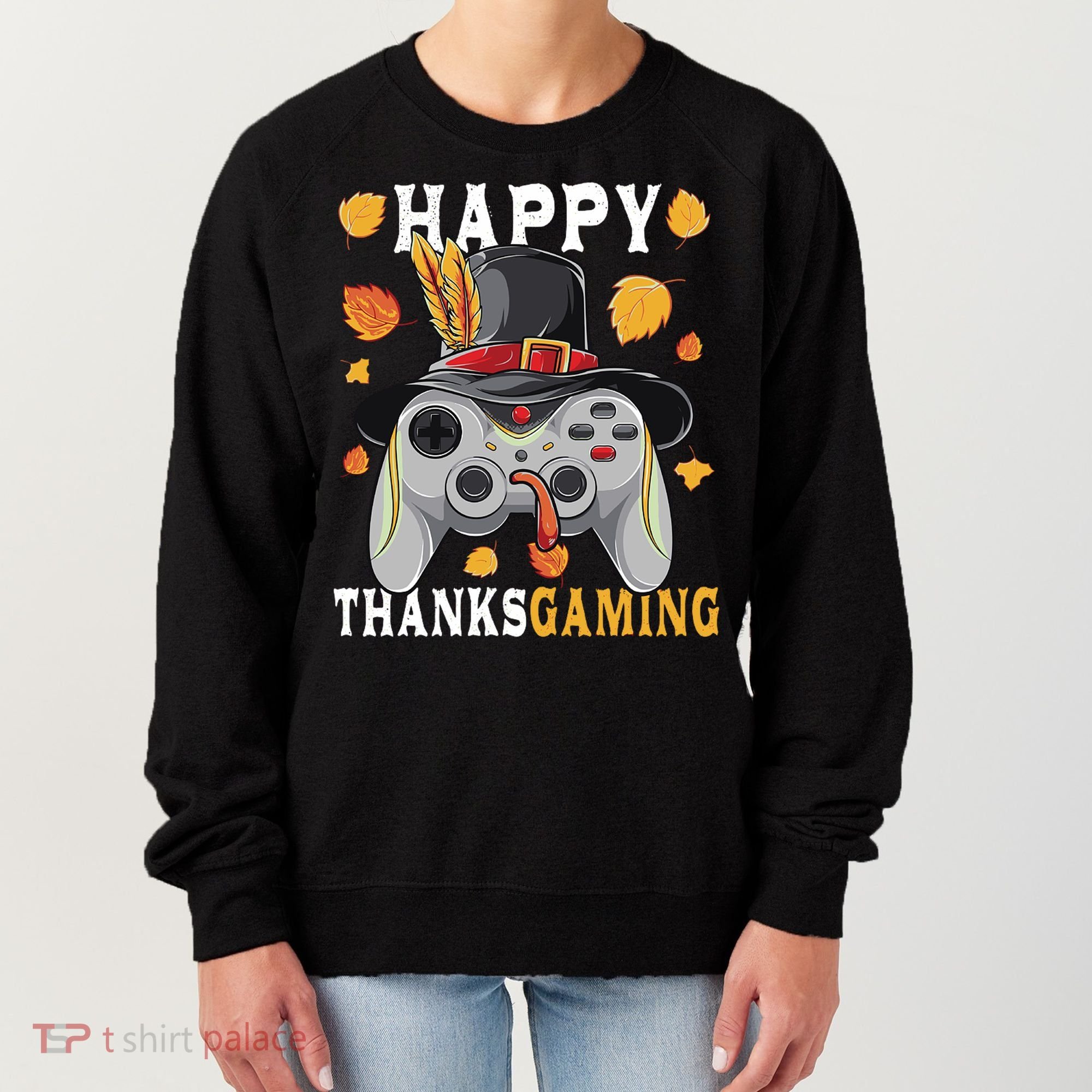 Happy Thanksgaming Funny Cute Thanksgiving Gamer Women's Sweatshirt