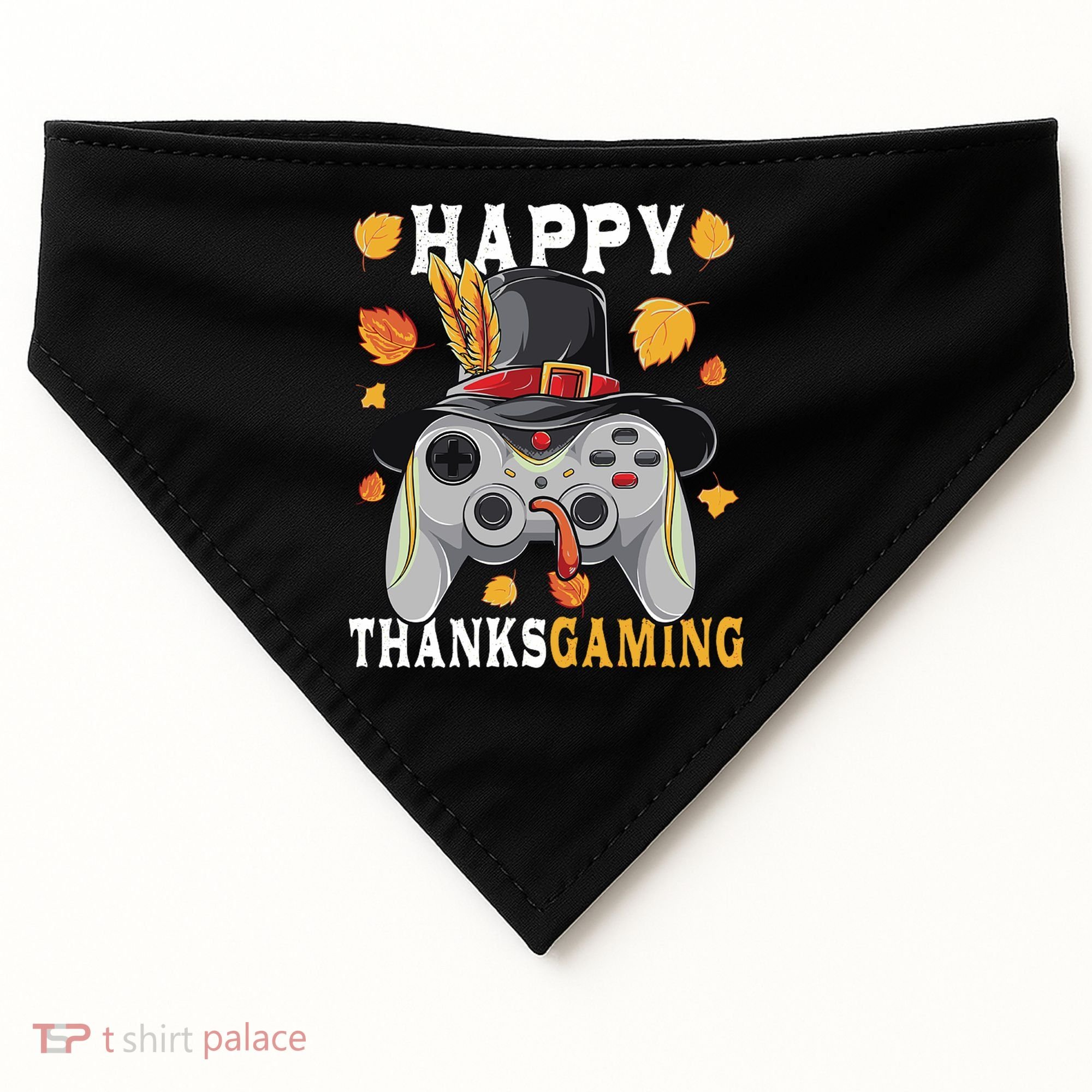 Happy Thanksgaming Funny Cute Thanksgiving Gamer USA-Made Doggie Bandana