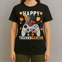 Happy Thanksgaming Funny Cute Thanksgiving Gamer T-Shirt thumb 4