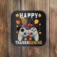 Happy Thanksgaming Funny Cute Thanksgiving Gamer Coaster thumb 0
