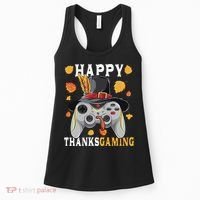 Happy Thanksgaming Funny Cute Thanksgiving Gamer Women's Tank Top thumb 0