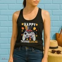 Happy Thanksgaming Funny Cute Thanksgiving Gamer Women's Tank Top thumb 2