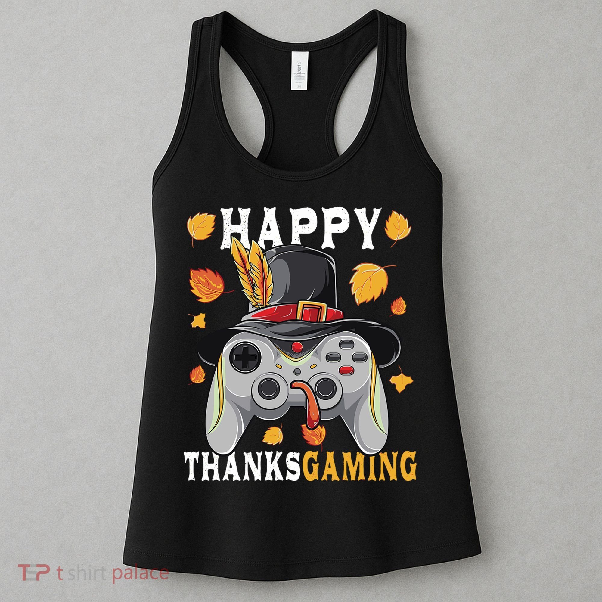 Happy Thanksgaming Funny Cute Thanksgiving Gamer Women's Tank Top