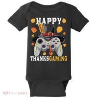 Happy Thanksgaming Funny Cute Thanksgiving Gamer Baby Bodysuit thumb 0