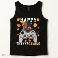 Happy Thanksgaming Funny Cute Thanksgiving Gamer Tank Top thumb 2