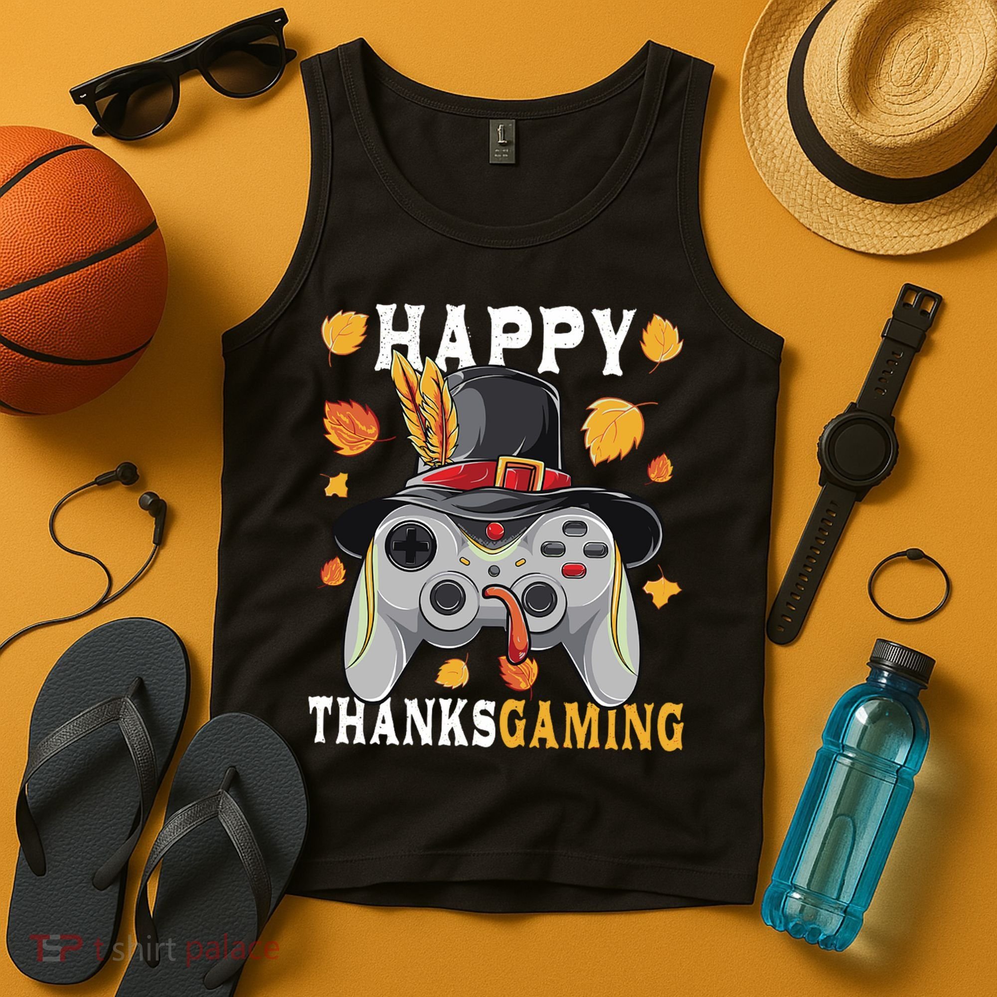 Happy Thanksgaming Funny Cute Thanksgiving Gamer Tank Top