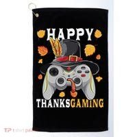 Happy Thanksgaming Funny Cute Thanksgiving Gamer Golf Towel thumb 0