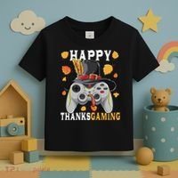 Happy Thanksgaming Funny Cute Thanksgiving Gamer Toddler T-Shirt thumb 3