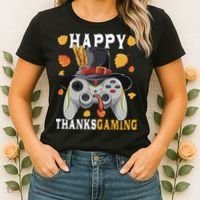 Happy Thanksgaming Funny Cute Thanksgiving Gamer Women's T-Shirt thumb 2