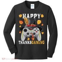 Happy Thanksgaming Funny Cute Thanksgiving Gamer Kids Long Sleeve Shirt thumb 0