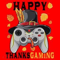 Happy Thanksgaming Funny Cute Thanksgiving Gamer Santa Hat thumb 1