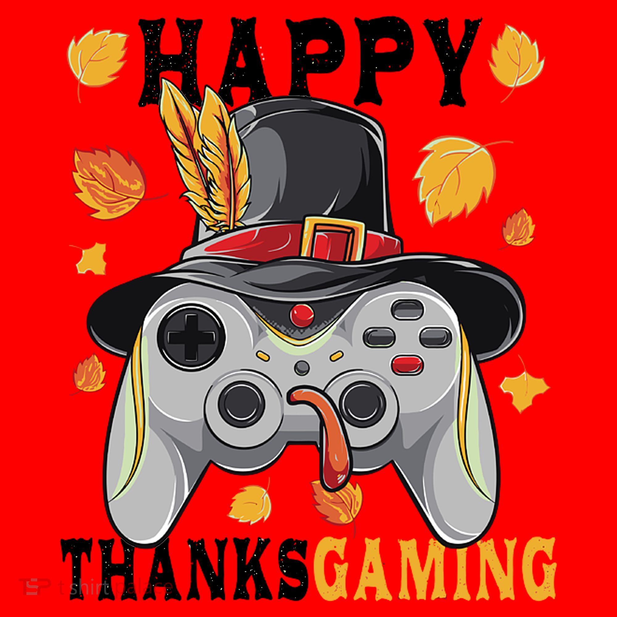Happy Thanksgaming Funny Cute Thanksgiving Gamer Santa Hat