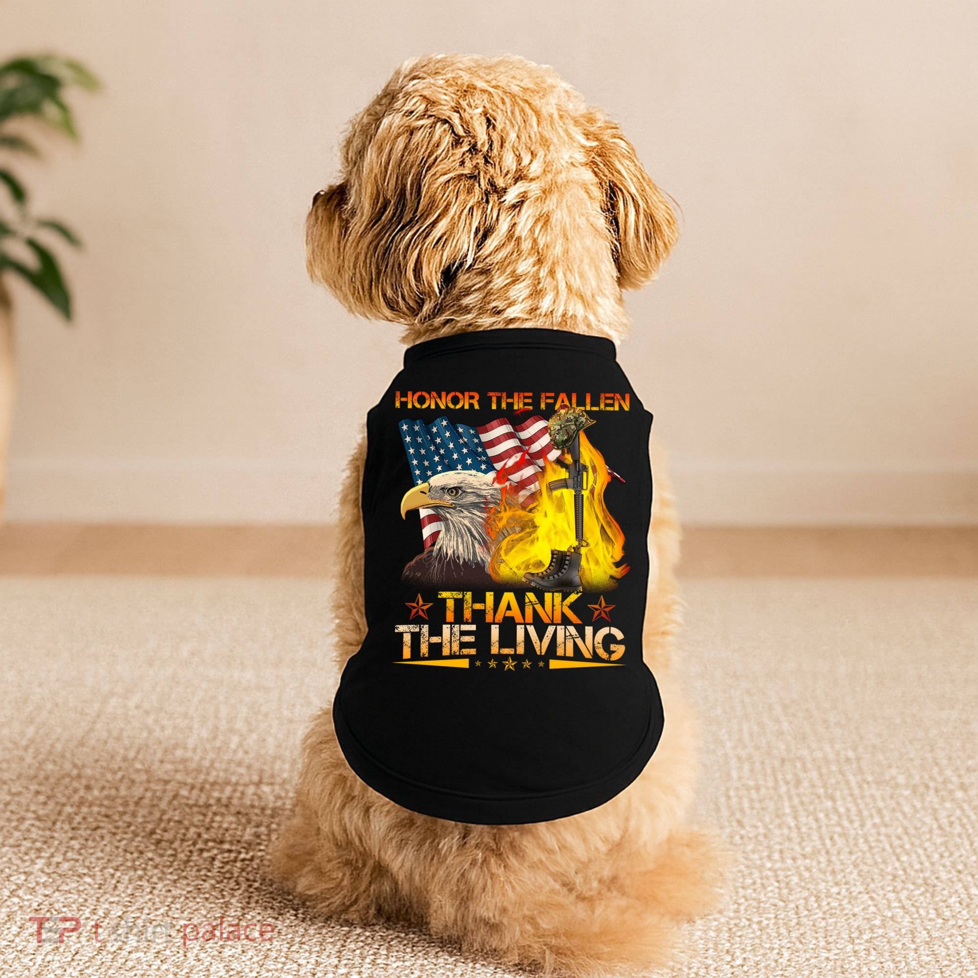 Honor The Fallen Thank The Living Memorial Day Doggie Tank