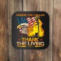 Honor The Fallen Thank The Living Memorial Day Coaster thumb 0