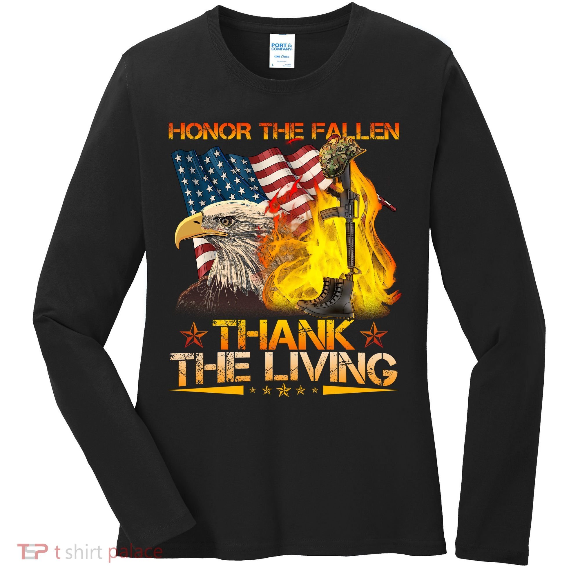Honor The Fallen Thank The Living Memorial Day Women's Long Sleeve Shirt